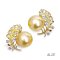 Approx. 11.0 mm, Gold South Sea Pearl, Plume Pearl Stud Earrings