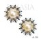 Approx. 10.0 mm, Gold South Sea Pearl, Pearl Halo London Blue Topaz and White Zircon Stud Earrings