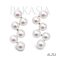 Approx. 5.0 mm up, Akoya Pearl, Zigzag Chandelier Pearl Stud Earrings