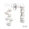 Approx. 5.0 mm up, Akoya Pearl, Zigzag Chandelier Pearl Stud Earrings