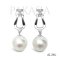 Approx. 10.0 mm, White South Sea Pearl, Horseshoe Dangle Pearl Stud Earrings
