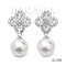 Approx. 11.0 mm, White South Sea Pearl, Flower Dangle Pearl Stud Earrings