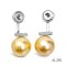 Approx. 11.0 mm, Gold South Sea Pearl, Arch Bridge Pearl Earring Backs