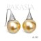 13.0 mm and 13.2 mm, Gold South Sea Pearl, Fish Hooks Pearl Earrings Front CZ Paved