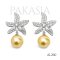 12.0 mm and 12.1 mm, Gold South Sea Pearl, Lilly Dangle Pearl Stud Earrings