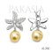 12.0 mm and 12.1 mm, Gold South Sea Pearl, Lilly Dangle Pearl Stud Earrings