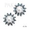 Approx. 10.0 mm, White South Sea Pearl, Solitaire Pearl Halo London Blue Topaz and White Zircon Stud Earrings