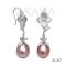 12.0 - 13.0 mm, Edison Pearl, Fish Hooks Flower Dangle Pearl Earrings