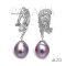 Approx. 11.0 -12.0 mm, Edison Pearl, Vintage Art Deco Design Dangle Pearl Stud with Omega Earring Backs