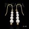 Approx. 4.0 - 5.0 mm, AK Pearl, Fish Hooks Dangle Pearl Row Earrings