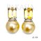 Approx. 11.0 mm, Gold South Sea Pearl, Petra Citrine Pearl Stud Earrings