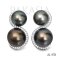 Approx. 10.0 - 12.0 mm, Tahitian Pearl, Spirit & Spiral Double Pearl Stud Earrings
