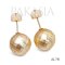 Approx. 11.0 mm, Hanashinju, Gold South Sea Pearl, Stud Earrings