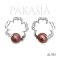 8.4 mm and 8.4 mm, Hanashinju, Freshwater Pearl, Sakura Diamond Paved Pearl Stud Earrings