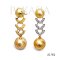 Approx. 9.0 - 11.0 mm, Hanashinju, Gold South Sea Pearl, Double Pearl U Shape Three Layers Design Stud Earrings