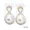 Approx. 10.0 mm, White South Sea Pearl, Infinity Moissanite Paved Pearl Stud Earrings
