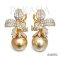 Approx. 13.0 mm up, Gold South Sea Pearl, Lilly Pearl, Stud Earrings