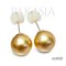 Approx. 11.0 mm, Amami Oshima Gold South Sea Pearl, Pearl Stud Earrings