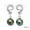 (PSL) 9.2 mm and 9.0 mm, Aurora Peacock Premium, Comment Diamond Dangle Pearl, Stud Earrings