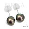 (PSL) 9.3 mm and 9.3 mm, Aurora Peacock Premium, Pearl Stud Earrings
