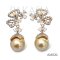 12.5 mm and 12.6 mm, Gold South Sea Pearl, Butterfly Dangle Pearl, Stud Earrings
