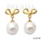 Approx. 8.0 mm, Freshwater Pearl, Bow Dangle Pearl, Stud Earrings