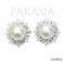 Approx. 9.0 - 10.0 mm, Edison Pearl, Pearl Halo CZ, Stud Earrings