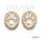 Approx. 7.0 mm, Moonlight, Akoya Pearl, Art Deco CZ Pearl, Stud Earrings