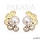 Approx. 6.0 mm, Hanamomo, Akoya Pearl, Pearl Peacock Tail, Stud Earrings