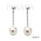 Approx. 7.0 mm, Moonlight, Akoya Pearl, Dot Chain Dangle Pearl, Stud Earrings