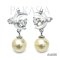 Approx. 7.0 mm, Moonlight, Akoya Pearl, Moon & Star Dangle Pearl, Stud Earrings