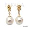 Approx. 7.0 mm, Moonlight, Akoya Pearl, Genger Flower Dangle Pearl, Stud Earrings