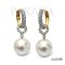 9.6 mm and 9.6 mm, Akoya Pearl, Hoop Diamond with Pearl Jacket, Hoops Earrings