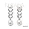 Approx. 9.5-10.0 mm, Sumo, Akoya Pearl, Double Pearl U Shape Three Layers Design Stud Earrings