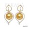 (GIA) 11.23 x 11.11 mm and 11.38 x 11.10 mm, Gold South Sea Pearl, Double Leaves Pearl, Stud Earrings