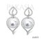 (GIA) 12.25 x 12.11 mm and 12.34 x 12.22 mm, Swan Lot, White South Sea Pearl, Double Leaves Diamond Pearl, Stud Earrings