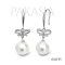 Approx. 10.0 mm, White South Sea Pearl, Bow Dangle Pearl, Fish Hooks  Earrings