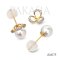 (PSL) Approx. 8.4 mm, Aurora Phoenix, White South Sea Pearl, Three Petals Diamond Pearl, Stud Earrings