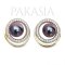 (PSL) 9.2 mm and 9.3 mm, Aurora Sunset Black, Pearl Stud Earrings with Halo Diamond Jacket