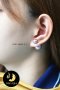 ต่างหูติดหู Style ดิออร์ มุกหน้า-หลัง น้ำจืดคัดเกรด สีม่วง ทรงกลม มุกหน้าขนาด 9 มุกหลังขนาด 13 mm เกรด AA ตัวเรือนเงินแท้ 92.5 ชุบ Pink Gold / E937 / ต937 / 21.2.64