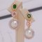 11.0 mm, Gold South Sea Pearl,  Mabe Donuts Dangling Stud Earring