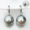 Approx. 15.0 mm, Tahitian Pearl, Huggie Jacket Pearl Earrings