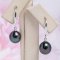 Approx. 9.0 mm, Tahitian Pearl, Fish Hooks Earrings