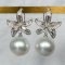 Approx. 14.86 - 14.97 mm, South Sea Pearl, Omega Back Earrings