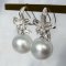 Approx. 14.86 - 14.97 mm, South Sea Pearl, Omega Back Earrings