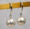 Approx. 8.9 - 8.8 mm, Akoya Pearl, Fish Hooks Dangle Earrings