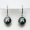 Approx. 10.0 mm, Tahitian Pearl, Fish Hooks Pearl Earrings