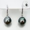 Approx. 10.0 mm, Tahitian Pearl, Fish Hooks Pearl Earrings