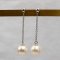 Approx. 7.0 mm, Akoya Pearl, Stud Chain Dangle Earrings