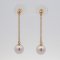 Approx. 7.86 - 7.90 mm, Akoya Pearl, Stud Chain Dangle Earrings